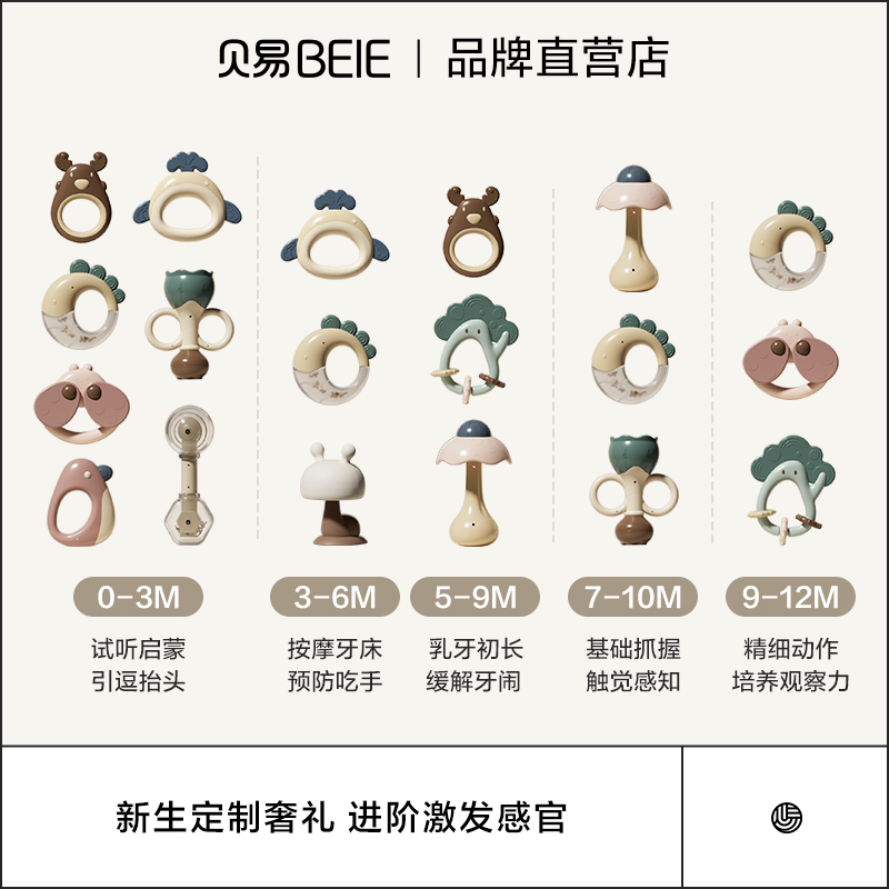 【5只装】【贝易】婴儿手摇铃益智玩具