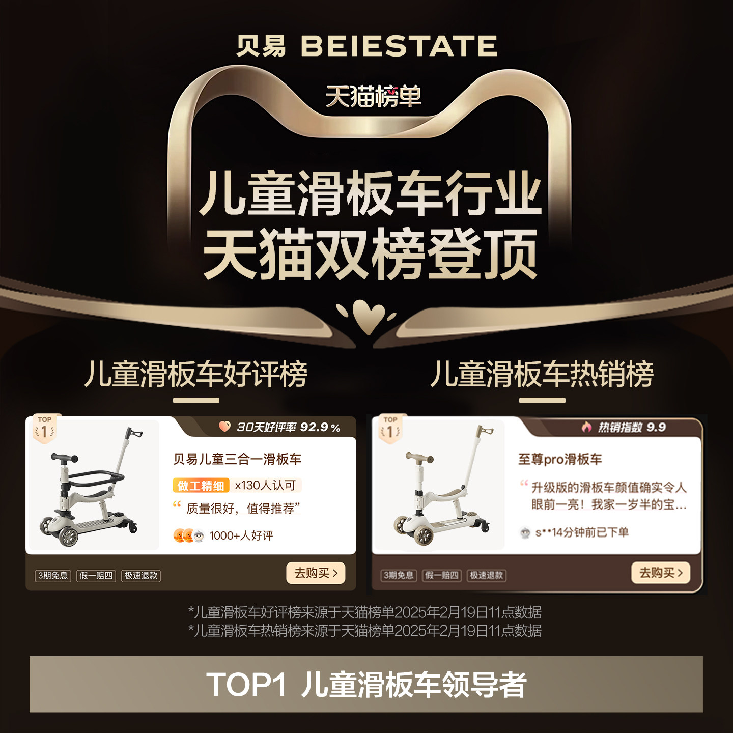 贝易儿童滑板车1到3岁6岁七合一可坐可骑婴儿宝宝学步车溜娃神器
