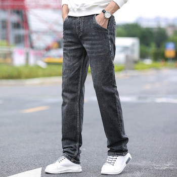 2023 New Retro Blue Jeans Men's Loose Straight Plus Size Plus Stretch Spring and Autumn Style Long Pants