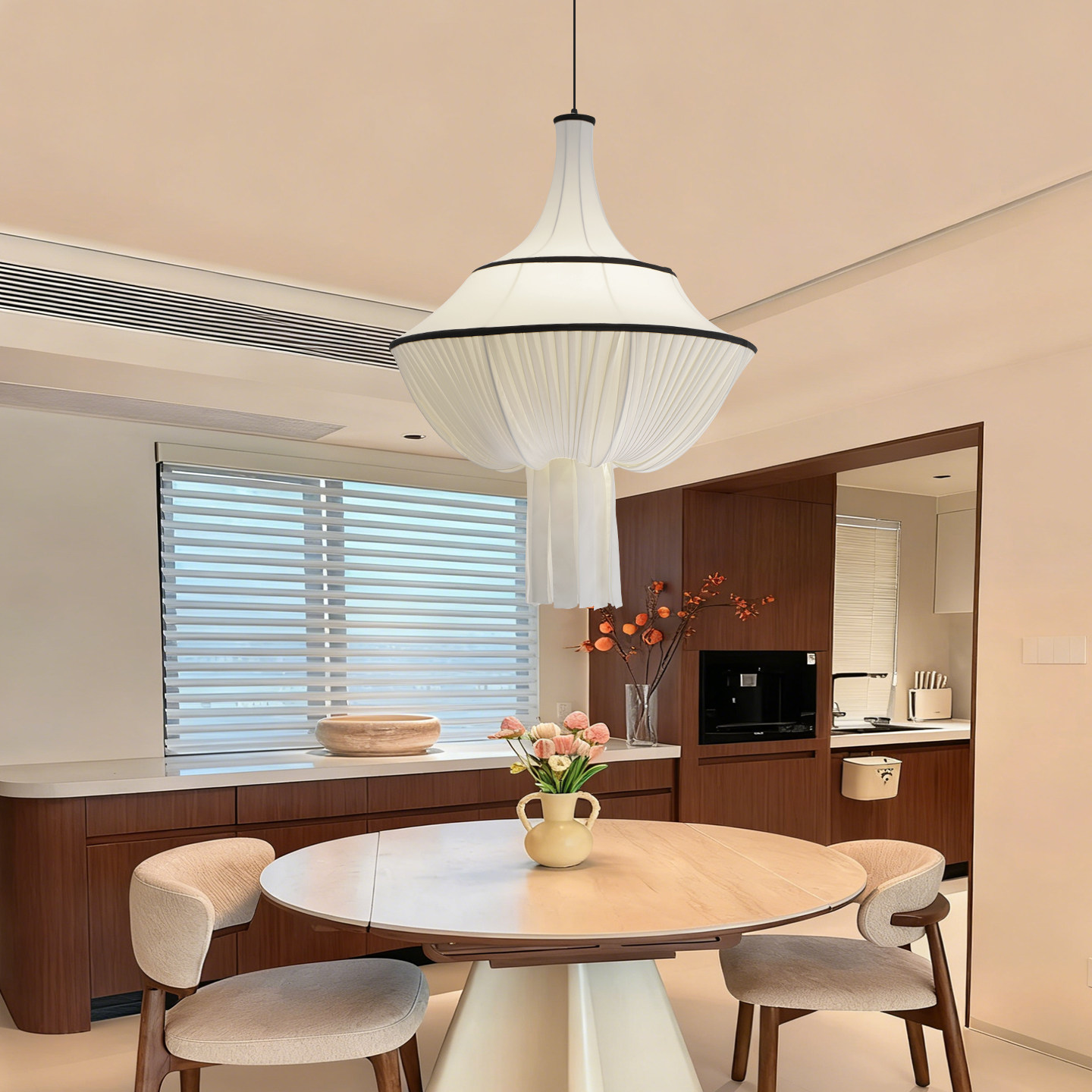 侘寂风布艺吊灯中古风主卧室灯创意个性民宿客厅餐厅酒店布罩灯具,淘宝优惠券,粉丝福利购,淘宝优惠卷