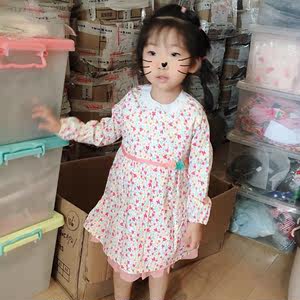 TWINKIDS韩国小木马童装正品春秋新款女婴童碎花连衣裙T5SB2O02