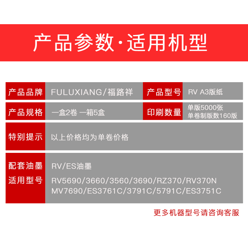 FULUXIANG适用理想RV A3版纸3650 3660 3690 5790 3760蜡纸EV RZ ES 570 670 770 970 MZ9690ES3561C ES3751C-图1