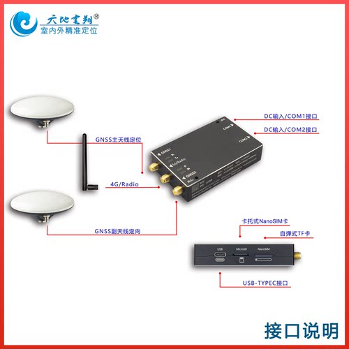 D300Pro RTK 北斗GPS定位器 定向接收机4G厘米级 GNSS接收机 - 图1