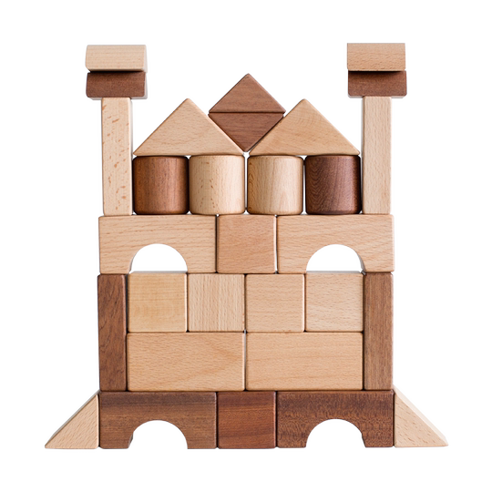 Ink small and small particles solid wood building blocks without paint toys can be bitten by wooden baby treasure 1 year old gift