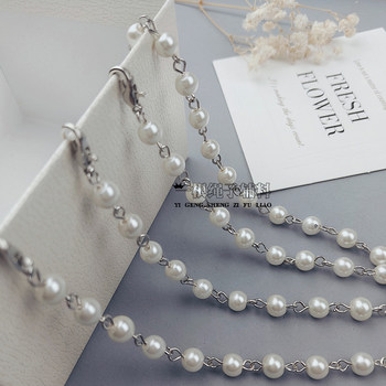 Xiaoxiangfeng V-shaped top neckline hanging chain simple exposed shoulder straps tube top skirt suspenders pearl chain accessories