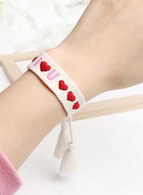 编织手绳波西米亚手链刺绣手腕带