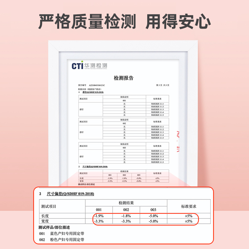 安可新胎心监护带孕妇专用孕晚期产检胎监带大码托腹监测绑带2条 - 图1