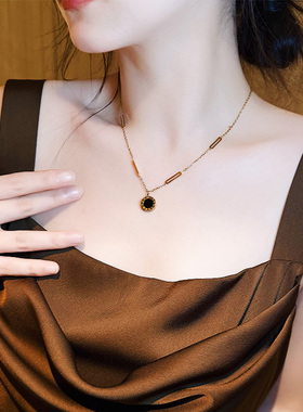 双面钛钢项链女项链锁骨颈链配饰