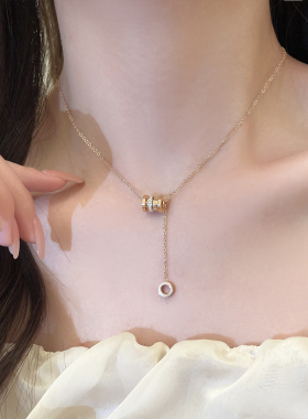 小蛮腰钛钢吊坠项链轻奢精致颈链