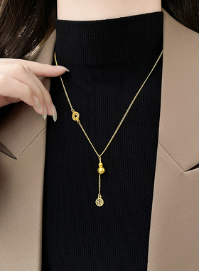 沙金碎冰冰钱币葫芦福牌毛衣项链