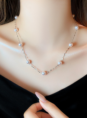 银色满天星可调节珍珠长项链饰品