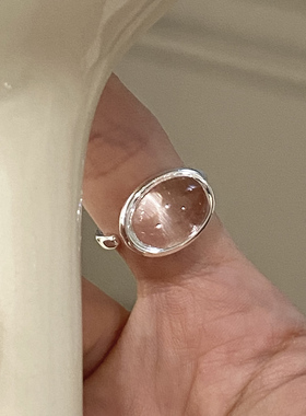银色水滴开口戒指轻奢高级感指环