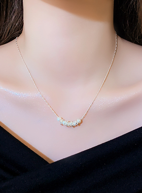 碎银子白色珍珠吊坠项链高级感