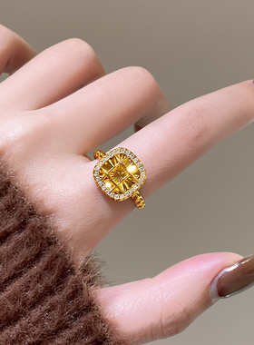 满天星方糖锆石戒指高级感指环