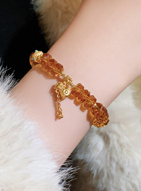 金色福袋钱币吊坠手链轻奢小众