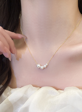 珍珠串珠项链高级感轻奢小众配饰