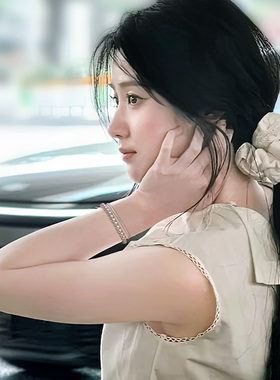 双层叠戴珍珠锆石手链轻奢小众