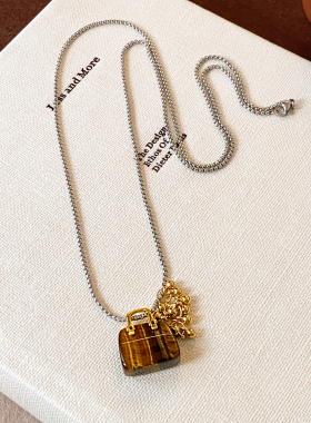 美拉德串珠包包吊坠项链毛衣链