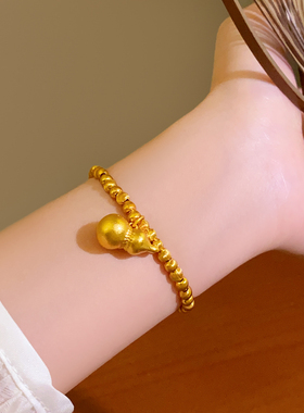 金色葫芦串珠手链巨好看手饰品