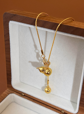 金属葫芦长款项链轻奢小众链子