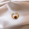 Golden tiger eye stone ring is niche, light luxury and high-end