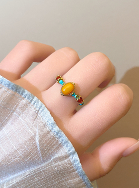 彩色串珠戒指高级感巨好看的指环