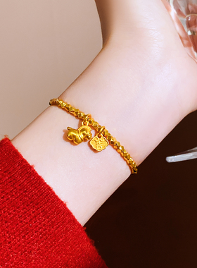 沙金碎银子小马手链高级感手饰