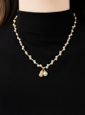 珍珠花生吊坠项链高级感轻奢小众