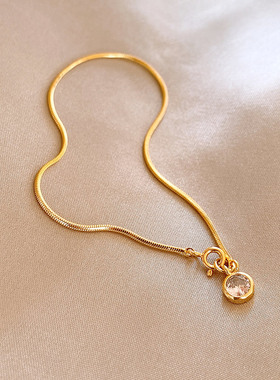 金色单颗锆石手链轻奢小众精致