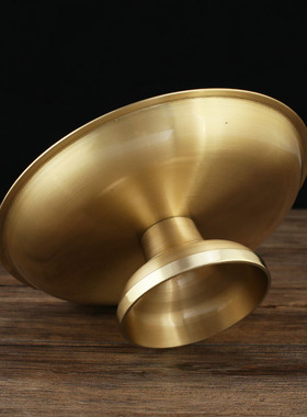 纯铜素面拉丝佛前寺庙居家供果盘