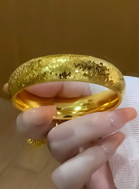 合金手镯 时尚【爆闪碎冰冰手镯】孟加拉赤金北欧金锡金 里外一色