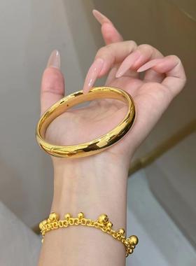 合金手镯 南非矿金【泥鳅背手镯】孟加拉赤金北欧金锡金 里外一色