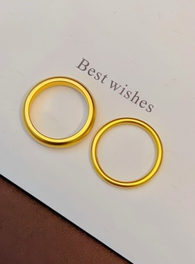 合金戒指 南非矿金【泥鳅背戒指】孟加拉赤金北欧金锡金 里外一色