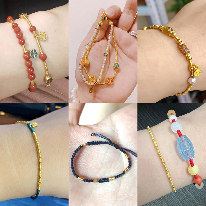 纯18K金圈配件闭口圈古法黄金实心圆圈隔片手工diy手链绳饰品配件,淘宝优惠券,粉丝福利购,淘宝优惠卷