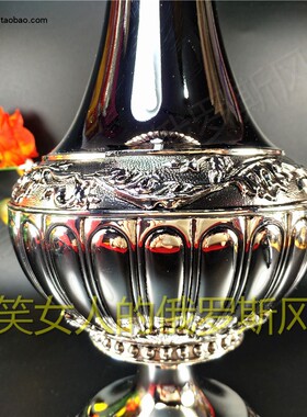 俄罗斯喇叭口黑色插花瓶特价