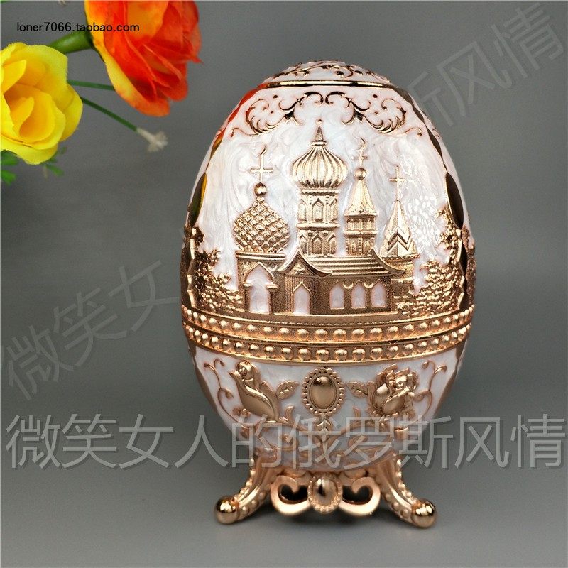 俄罗斯R5锡金属牙签筒三脚蛋形玫瑰金边藏蓝色玫瑰花底部做开瓶器,淘宝优惠券,粉丝福利购,淘宝优惠卷