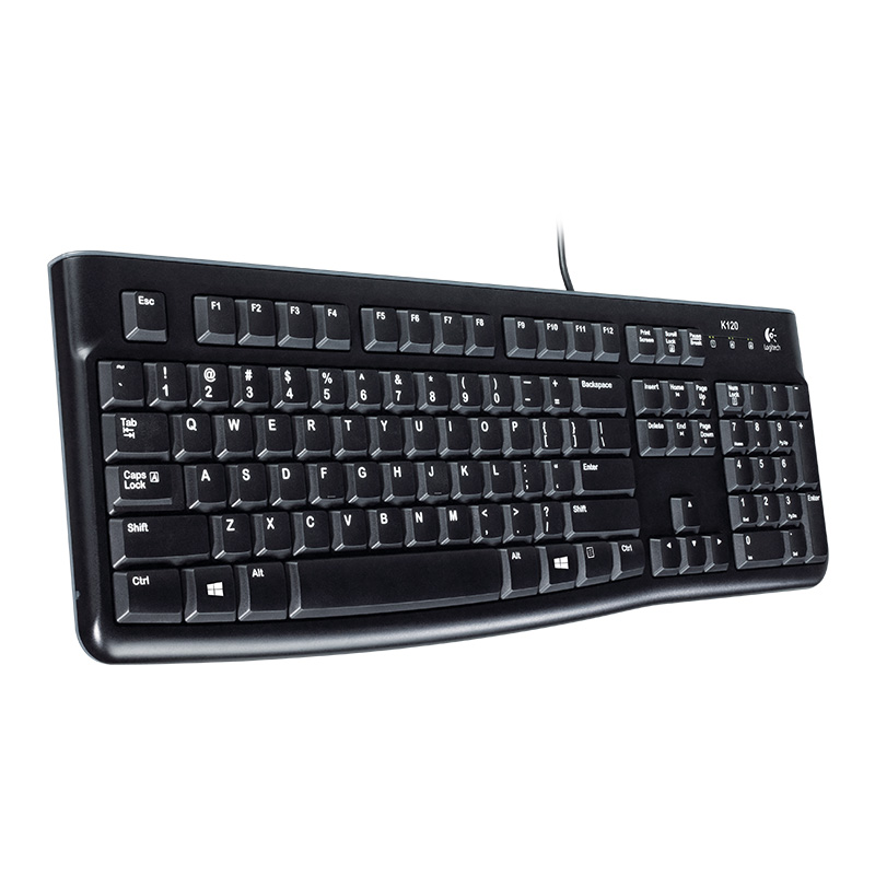 罗技K120有线薄膜键盘笔记本台式办公家用USB接口防水舒适耐用 - 图0