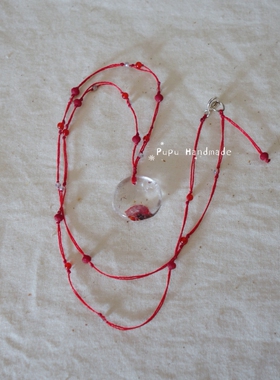 孤品天然水晶石复古项链小众