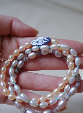 原创淡水珍珠贝壳手串手链