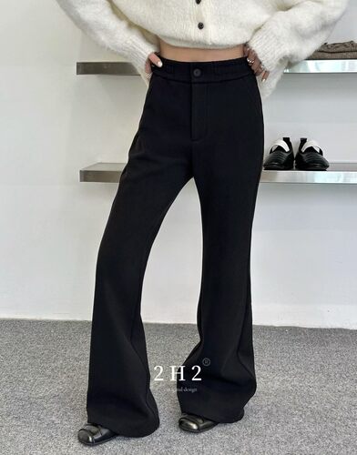 复古加绒加厚卫裤微喇休闲裤欧洲站2026冬装新款欧货女装喇叭裤潮 - 图0