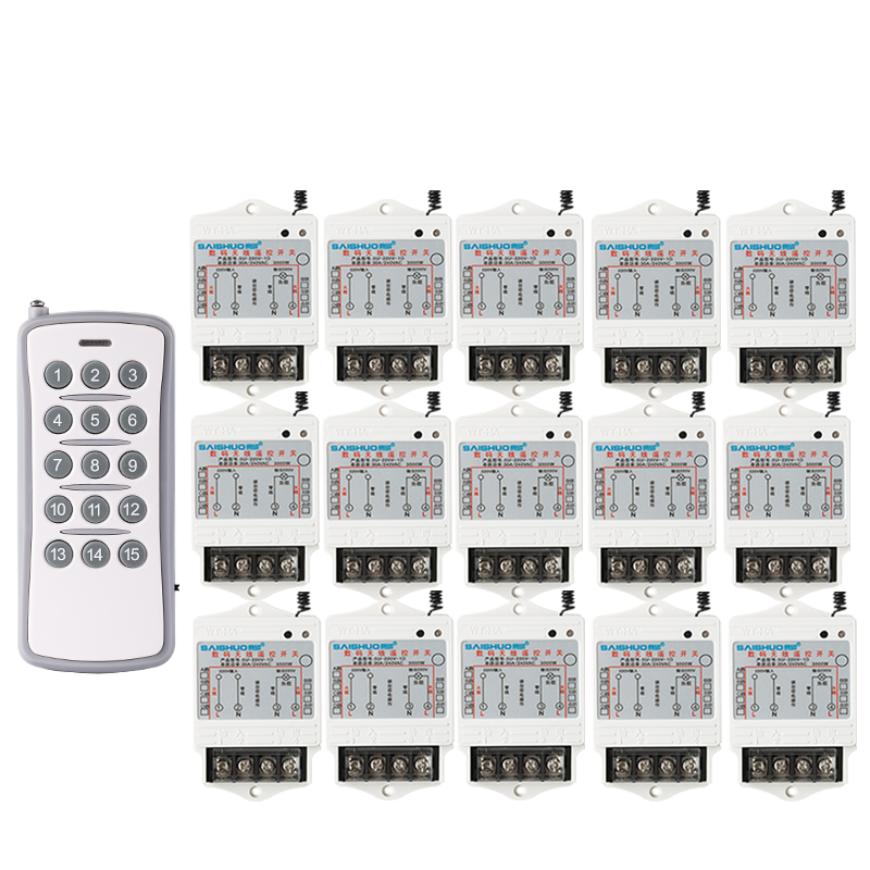 赛硕无线遥控开关220V一拖6路/8路/12路/15路电灯具水泵控制器-图2