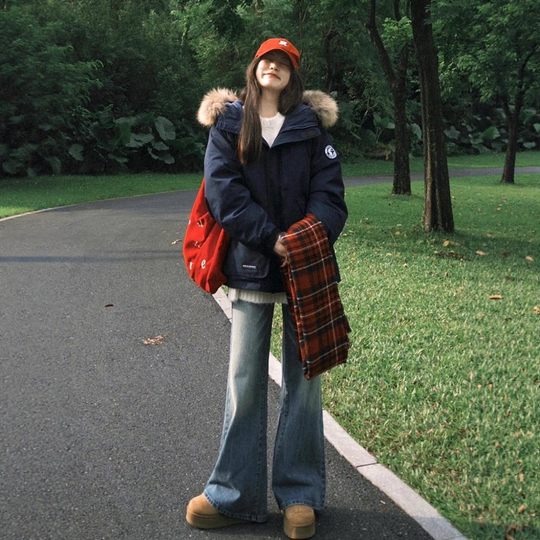 Workwear Parker Down Jacket Women's Thickened Couple Jacket