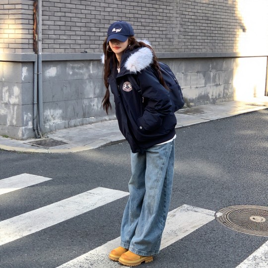 Chaqueta de algodón Parker retro americana para mujer, Invierno 2025, nueva chaqueta gruesa de algodón holgada para parejas, ropa de trabajo de alta gama