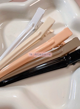 85mm马卡龙色定型夹广州钢夹奶咖巧克力色diy奶油胶手工发夹材料