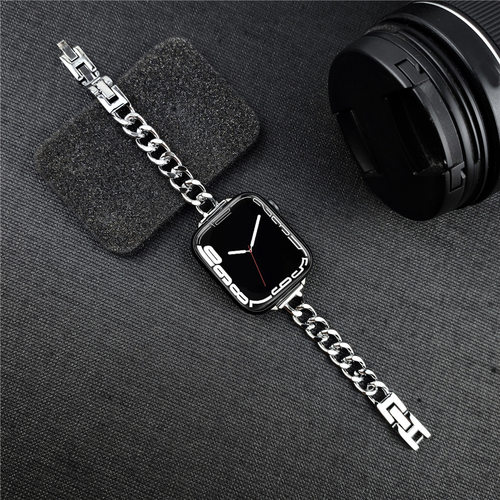 适用苹果iwatch8瘦身表带Apple Watch7654SE锌合金钢带 - 图1