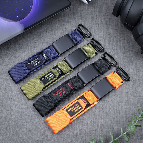 适用Whoop手环尼龙两节表带Whoop4.0尼龙两节款金属环腕带外贸款 - 图0