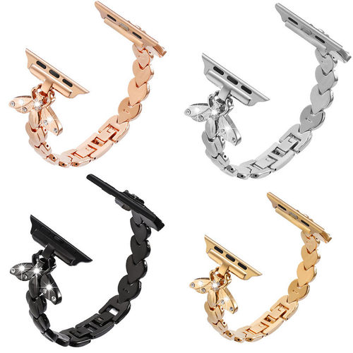 适用苹果iWatch8小蜜蜂图案锌合金表带Apple Watch7654SE金属钢带 - 图0