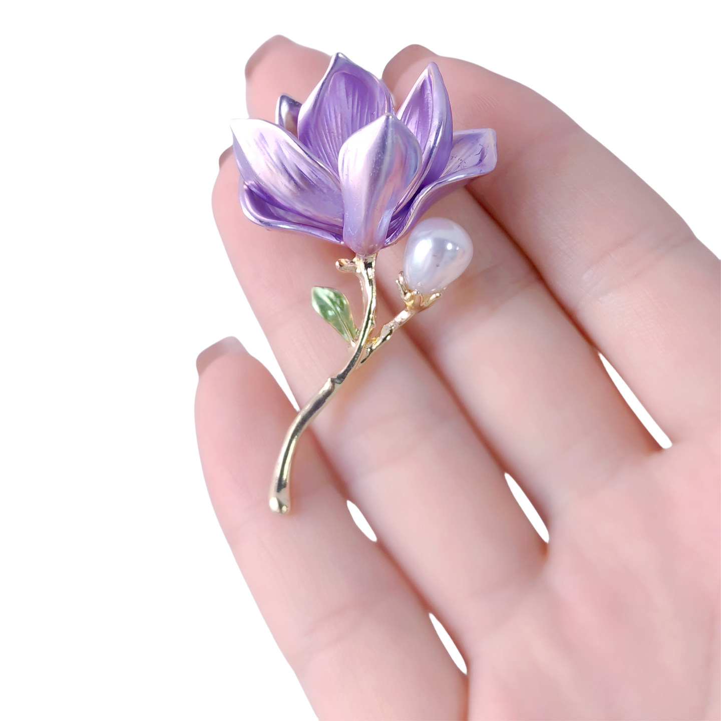 丨一折专区丨国风淡雅精致玉兰花胸针紫色花朵别针复古旗汉服胸花,淘宝优惠券,粉丝福利购,淘宝优惠卷