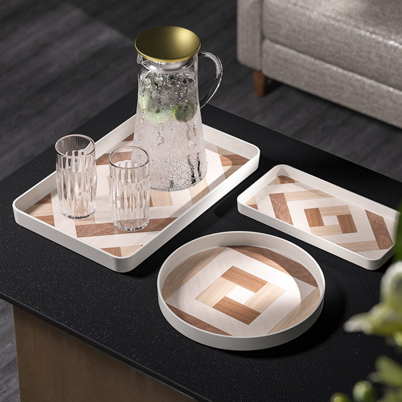 长方形木纹托盘家用水果盘子密胺放水杯日式深盘商用餐厅塑料茶盘,淘宝优惠券,粉丝福利购,淘宝优惠卷