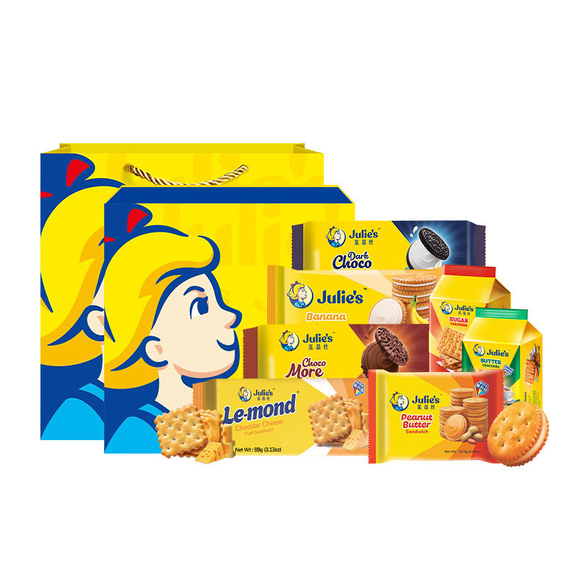 马来西亚进口芝士夹心饼干巧克力10袋多口味礼盒送礼零食大礼包